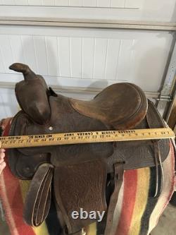Vintage Western Horse Saddle 15.5