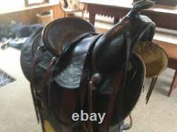 Vintage Western Horse Saddle 15 Equestrian Rare With Stirrups Leather Rare Heavy