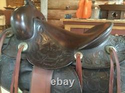 Vintage Western Horse Saddle 15 Equestrian Rare With Stirrups Leather Rare Heavy