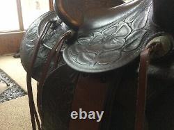 Vintage Western Horse Saddle 15 Equestrian Rare With Stirrups Leather Rare Heavy