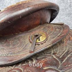 Vintage Western Horse Saddle 15 Seat Tooled Leather Kentucky Trail/Pleasure Vintage Western Horse Saddle 15 Seat Tooled Leather Kentucky Trail/Pleasure