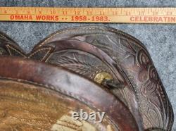 Vintage Western Horse Saddle 15 Seat Tooled Leather Kentucky Trail/Pleasure