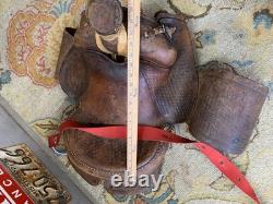 Vintage Western Leather Saddle Tooled Brown Horse Saddle-Used / Display / Repair