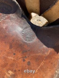 Vintage Western Leather Saddle Tooled Brown Horse Saddle-Used / Display / Repair