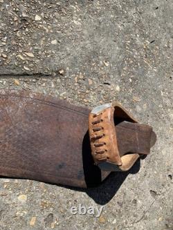 Vintage Western Leather Saddle Tooled Brown Horse Saddle-Used / Display / Repair