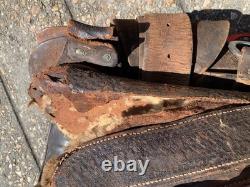Vintage Western Leather Saddle Tooled Brown Horse Saddle-Used / Display / Repair