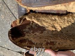 Vintage Western Leather Saddle Tooled Brown Horse Saddle-Used / Display / Repair