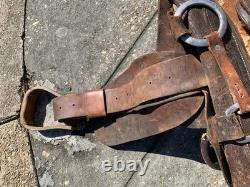Vintage Western Leather Saddle Tooled Brown Horse Saddle-Used / Display / Repair