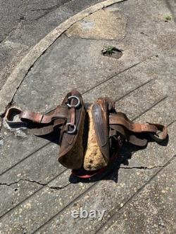 Vintage Western Leather Saddle Tooled Brown Horse Saddle-Used / Display / Repair