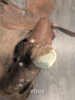 Vintage Western RBA Leather Horse Saddle 16 Cowboy Needs TLC Decor