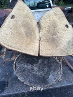 Vintage Western Saddle 15 Brown Tooled Leather Stirrups Horse Riding Cowboy