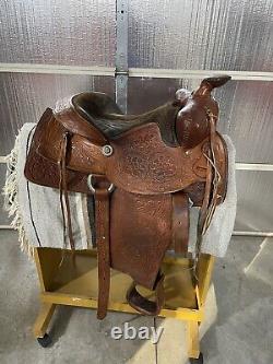 Vintage Western Saddle Company Tooled Leather Excellent Trail / pleasure