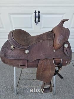 Vintage Western Saddle Custom Hand Carved Leather