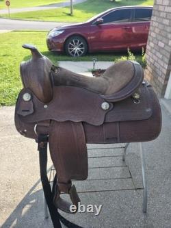 Vintage Western Saddle Custom Hand Carved Leather