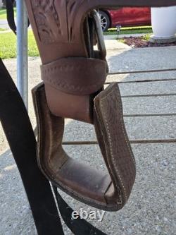 Vintage Western Saddle Custom Hand Carved Leather