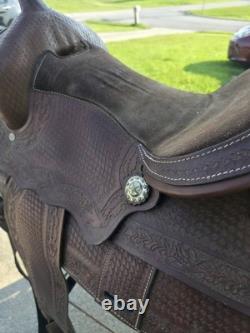 Vintage Western Saddle Custom Hand Carved Leather