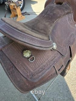 Vintage Western Saddle Custom Hand Carved Leather