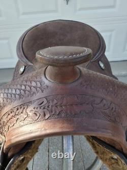 Vintage Western Saddle Custom Hand Carved Leather