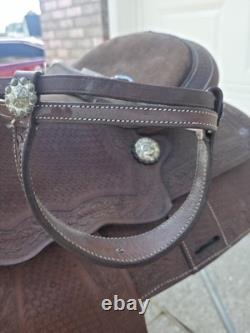 Vintage Western Saddle Custom Hand Carved Leather