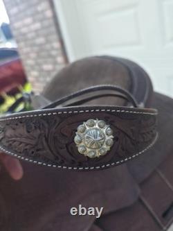 Vintage Western Saddle Custom Hand Carved Leather