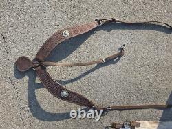 Vintage Western Saddle Custom Hand Carved Leather