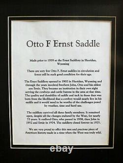 Vintage Western Saddle Otto F. Ernst