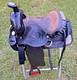 Vintage Western Show Saddle 14 1/2 Inch Seat Tooled Leather Fancy Horse Black