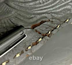 Vintage Western Show Saddle 14 1/2 Inch Seat Tooled Leather Fancy Horse Black