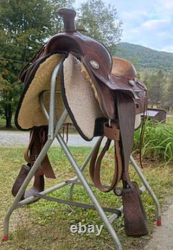 Vintage Western Show Saddle, Serial Number Stamped, Circle Y