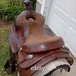 Vintage Western Show Saddle, Serial Number Stamped, Circle Y