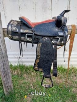 Vintage Western Silver Show Parade Saddle Doule Rigging 15 Simco Fair Condition