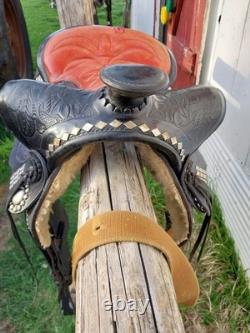 Vintage Western Silver Show Parade Saddle Doule Rigging 15 Simco Fair Condition
