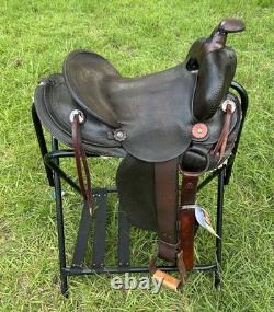Vintage Western Slick Seat Cowboy Saddle 14.5 Inch Pleasure Trail Horse Leather