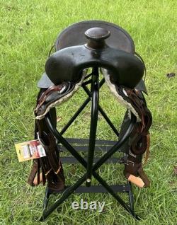 Vintage Western Slick Seat Cowboy Saddle 14.5 Inch Pleasure Trail Horse Leather