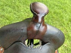 Vintage Western Slick Seat Cowboy Saddle 14.5 Inch Pleasure Trail Horse Leather