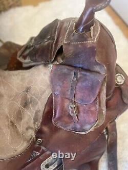 Vintage Western Star Saddle Shop Riding Saddle With Leather Carrying Bags #1444