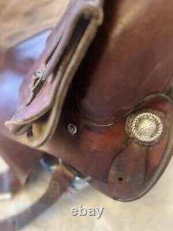 Vintage Western Star Saddle Shop Riding Saddle With Leather Carrying Bags #1444