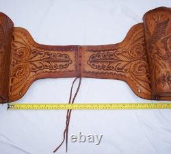 Vintage Western Tooled Leather Saddle Bags Horse Tack Made in Mexico Impressive