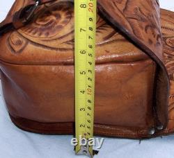 Vintage Western Tooled Leather Saddle Bags Horse Tack Made in Mexico Impressive