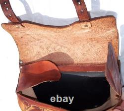 Vintage Western Tooled Leather Saddle Bags Horse Tack Made in Mexico Impressive
