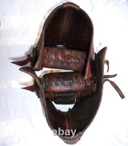 Vintage Western Tooled Leather Tapaderos Wood Covered Stirrups Conchos Nice
