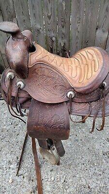 Vintage Western Tooled Saddle