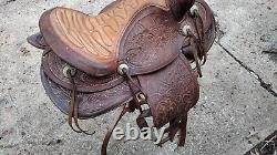 Vintage Western Tooled Saddle