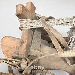 Vintage Wooden Sawbuck Pack Saddle with Rigging