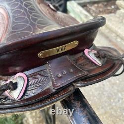 Vintage Youth Kids 12-13 Western Tooled Leather Ranch Riding Saddle Horse Pony