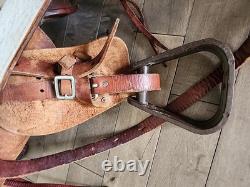 Vintage Youth Kids 12-13 Western Tooled Leather Ranch Riding Saddle Horse Pony