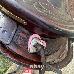 Vintage Youth Kids 12-13 Western Tooled Leather Ranch Riding Saddle Horse Pony