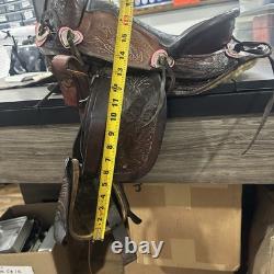 Vintage Youth Kids 12-13 Western Tooled Leather Ranch Riding Saddle Horse Pony