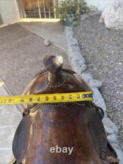 Vintage Youth Western Hand Tooled Leather Roping Riding Show Horse Pony Saddle