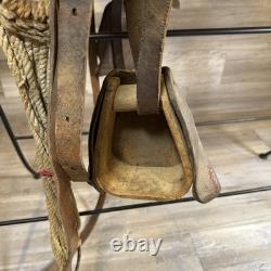 Vintage Youth Western Saddle Leather Brown Horse 12.5 READ